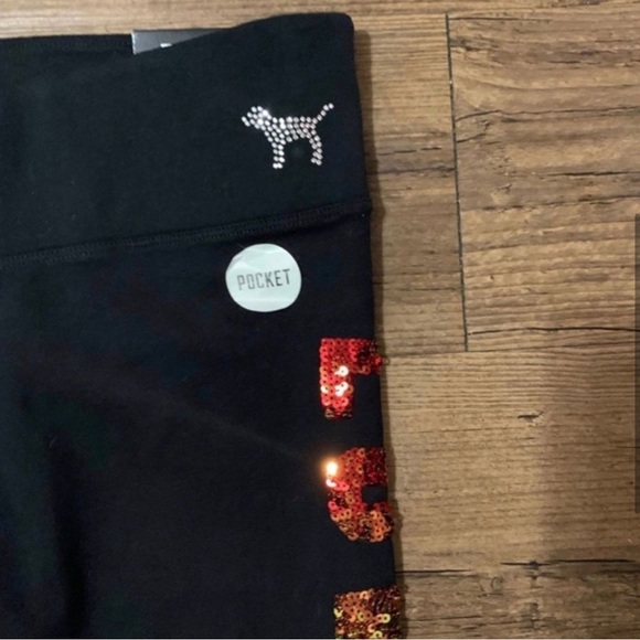 PINK Victoria's Secret bling rainbow ombré leggings NWT M - Picture 5 of 6